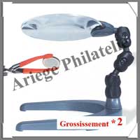 LOUPE de BUREAU Multi-Fonction - Grossissement x2 - Lentille 110 mm (LUVARIO)