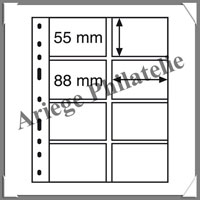 Feuilles OPTIMA 4VC - TRANSPARENTES - 8 Cases (328118 ou OPTIMA4VC)