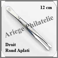 PINCE Philatlie STANDARD 12 cm - Bout DROIT ROND APLATI - 322714 - Pi13