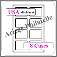 PLATEAUX TAB - BLEU - 8 Cases - 64x86 mm - Type USA - Paquet de 2 (300028 ou TAB8USKBL)