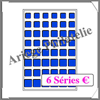 PLATEAUX TAB - BLEU - 48 Cases - 6 Sries d'Euros - Paquet de 2 (309571 ou TABEURO6BL)