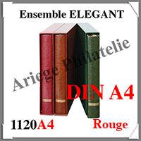 Ensemble ELEGANT - DIN A4 - ROUGE - Reliure avec Etui assorti (1120A4-R)