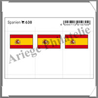 ETIQUETTE Autocollante - DRAPEAU - ESPAGNE (Drapeau 638)