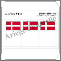 ETIQUETTE Autocollante - DRAPEAU - DANEMARK (Drapeau 641)