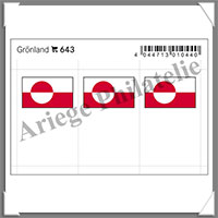 ETIQUETTE Autocollante - DRAPEAU - GROENLAND (Drapeau 643)