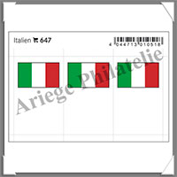 ETIQUETTE Autocollante - DRAPEAU - ITALIE (Drapeau 647)