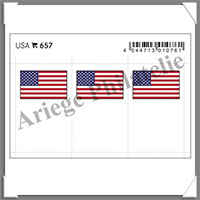 ETIQUETTE Autocollante - DRAPEAU - USA (Drapeau 657)