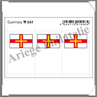 ETIQUETTE Autocollante - DRAPEAU - GUERNESEY (Drapeau 661)