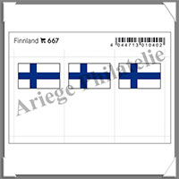 ETIQUETTE Autocollante - DRAPEAU - FINLANDE (Drapeau 667)