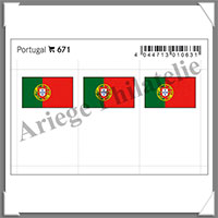 ETIQUETTE Autocollante - DRAPEAU - PORTUGAL (Drapeau 671)