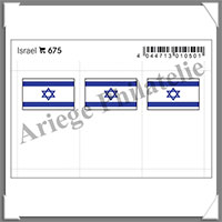 ETIQUETTE Autocollante - DRAPEAU - ISRAEL (Drapeau 675)