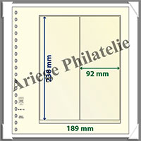 Feuilles NEUTRES - LINDNER T - 2 BANDES Verticales - 238x92 mm (802119)