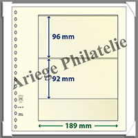 Feuilles NEUTRES - LINDNER T - 2 BANDES - 189x96 et 92 mm (802201)