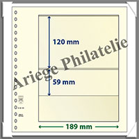 Feuilles NEUTRES - LINDNER T - 2 BANDES - 189x120 et 59 mm (802206)