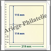 Feuilles NEUTRES - LINDNER T - 2 BANDES - 233x115 et 114 mm (802208)