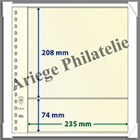 Feuilles NEUTRES - LINDNER T - 2 BANDES - 235x208 et 74 mm (802213)