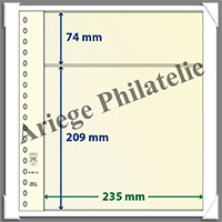 Feuilles NEUTRES - LINDNER T - 2 BANDES - 235x74 et 209 mm (802214)