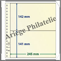 Feuilles NEUTRES - LINDNER T - 2 BANDES - 245x142 et 141 mm (802217)