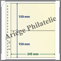 Feuilles NEUTRES - LINDNER T - 2 BANDES - 245x150 mm (802118)