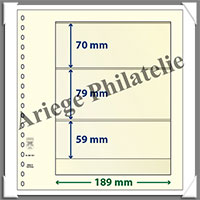 Feuilles NEUTRES - LINDNER T - 3 BANDES - 189x70, 79 et 59 mm (802301)