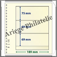 Feuilles NEUTRES - LINDNER T - 3 BANDES - 189x75, 69 et 69 mm (802303)