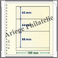 Feuilles NEUTRES - LINDNER T - 3 BANDES - 189x65, 64 et 88 mm (802304)