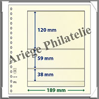 Feuilles NEUTRES - LINDNER T - 3 BANDES - 189x120, 59 et 38 mm (802306)