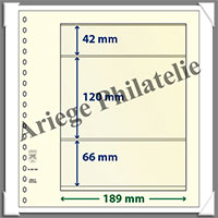 Feuilles NEUTRES - LINDNER T - 3 BANDES - 189x42, 120 et 66 mm (802308)