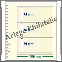 Feuilles NEUTRES - LINDNER T - 3 BANDES - 189x75, 76 et 76 mm (802310)