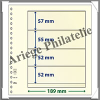 Feuilles NEUTRES - LINDNER T - 4 BANDES - 189x57, 55, 52 et 52 mm (802400)