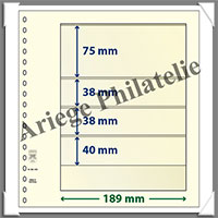 Feuilles NEUTRES - LINDNER T - 4 BANDES - 189x75, 38, 38 et 40 mm (802403)