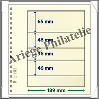 Feuilles NEUTRES - LINDNER T - 4 BANDES - 189x65, 46, 36 et 46 mm (802406)