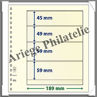 Feuilles NEUTRES - LINDNER T - 4 BANDES - 189x45, 49, 59 et 59 mm (802407)