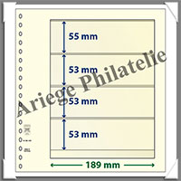 Feuilles NEUTRES - LINDNER T - 4 BANDES - 189x55, 53, 53 et 53 mm (802408)