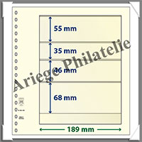 Feuilles NEUTRES - LINDNER T - 4 BANDES - 189x55, 35, 46 et 68 mm (802409)