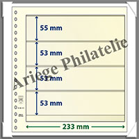 Feuilles NEUTRES - LINDNER T - 4 BANDES - 233x55, 53, 53 et 53 mm (802412)