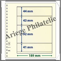 Feuilles NEUTRES - LINDNER T - 4 BANDES - 189x44, 43, 92 et 41 mm (802415)