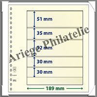 Feuilles NEUTRES - LINDNER T - 5 BANDES - 189x51, 35, 52, 30 et 30 mm (802507)