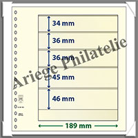 Feuilles NEUTRES - LINDNER T - 5 BANDES - 189x34, 36, 36, 45 et 46 mm (802508)