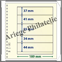 Feuilles NEUTRES - LINDNER T - 5 BANDES - 189x37, 41, 55, 34 et 44 mm (802510)