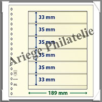 Feuilles NEUTRES - LINDNER T - 6 BANDES - 189x33, 35, 35, 35, 35 et 33 mm (802606)