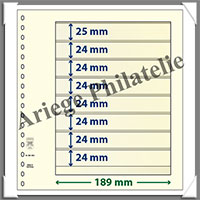 Feuilles NEUTRES - LINDNER T - 8 BANDES - 189x25, 24, 24, 24, 24, 24, 24 et 24 mm (802800)