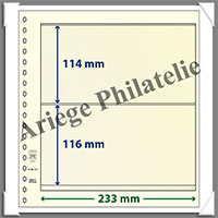 Feuilles NEUTRES - LINDNER dT - 2 BANDES - 189x114 et 116 mm (dT802212)