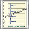 Feuilles NEUTRES - LINDNER dT - 4 BANDES - 189x55, 53, 53 et 53 mm (dT802408) Lindner