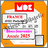 FRANCE 2025 - Blocs Souvenirs - AVEC Pochettes (CC15BS-25 ou 100343) Moc