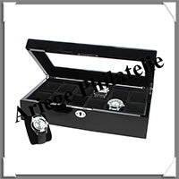 COFFRET-VITRINE en BOIS Laqu NOIR  - Pour 12 Montres de Collection (251)