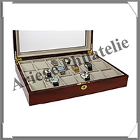 COFFRET-VITRINE en BOIS - Pour 18 Montres de Collection (261)