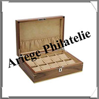 COFFRET en BOIS de NOYER - ALBORG - Pour 10 Montres de Collection (3021)