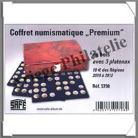 COFFRET PREMIUM - Pour 10 'EURO' des REGIONS - 2010  2012 en 3 Plateaux Superposs (5798)