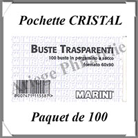 POCHETTES en CRISTAL - Pour Timbres - 60*90 mm - Sachet de 100 (135965)